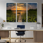 Lake and Flower Wall Art Canvas Print