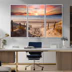 Sunset on the Sea Wall Art Canvas Print
