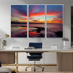 Glorious Sunset on The Beach Wall Art Canvas Print