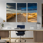 Ocean Beach Dark Clouds Wall Art Canvas Print