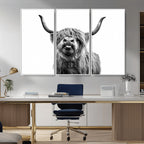 Fanny Scottish Highland Cow Cattle Art Print Farmhouse Wall Art Canvas Print