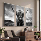 Scottish Cow Wall Art Canvas Print, Longhorn Wall Art