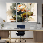 Lotus Flower Watercolor Canvas Print | A Symbol of Serenity and Growth in Soft Watercolors