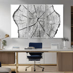 Rustic Tree Ring Wall Art Canvas Print, Framed and Ready to Hang