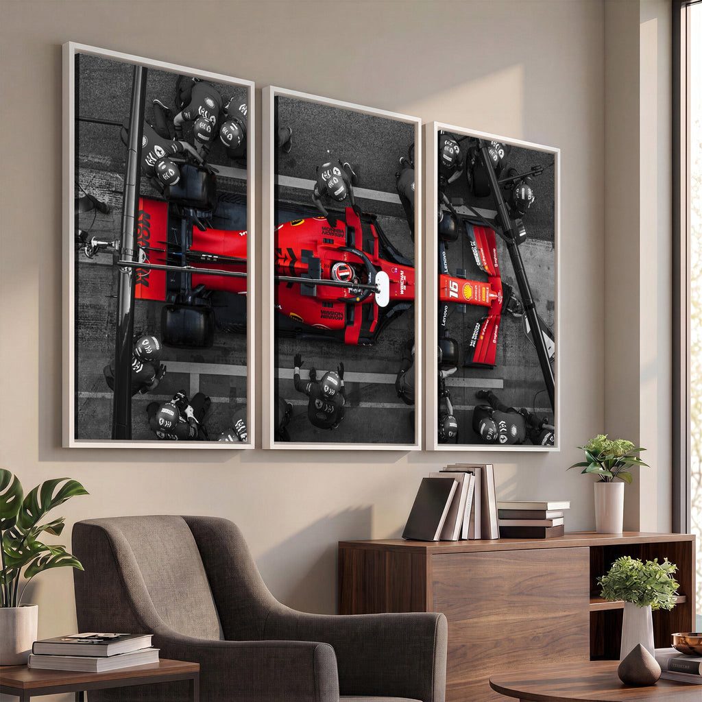 Ferrari Pit Stop Canvas Wall Art | Precision and Speed