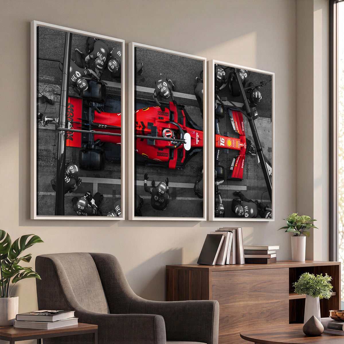 Ferrari Pit Stop Canvas Wall Art | Precision and Speed