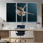 Ballet Dancer Wall Art | Framed Graceful Pose Canvas