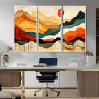 Abstract Mountain Wall Art | Framed Colorful Landscape Canvas