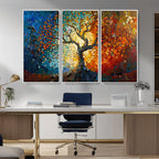 Yggdrasil Tree of Life Mosaic Stained Glass Wall Art Canvas Print