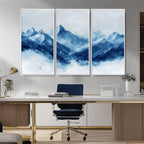 Blue Mountains Wall Art | Framed Snowy Range Canvas Artwork