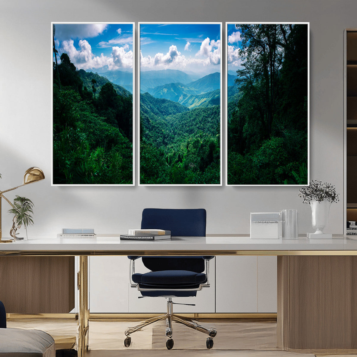 Tropical Jungle Wall Art Canvas Print | Framed Lush Valley