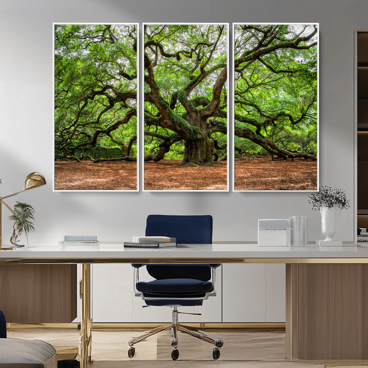 Majestic Oak Tree Wall Art Canvas Print | Ancient Branches