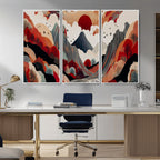 Abstract Mountain Wall Art | Framed Vibrant Landscape Canvas