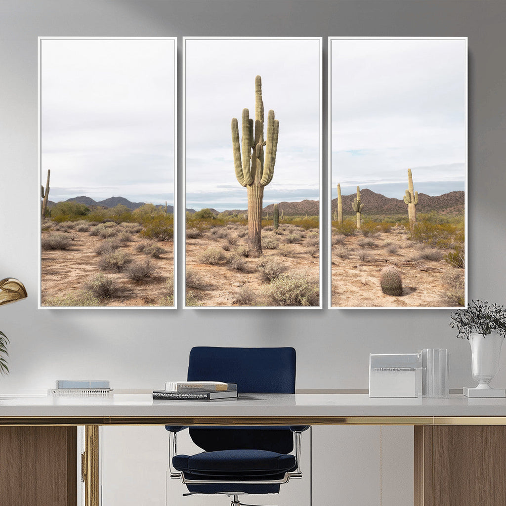Saguaro Cactus Wall Art | Framed Desert Canvas Artwork