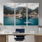 Amalfi Coast Wall Art | Framed Italian Seaside Canvas