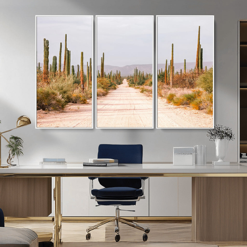 Desert Cactus Wall Art | Framed Southwestern Canvas Artwork