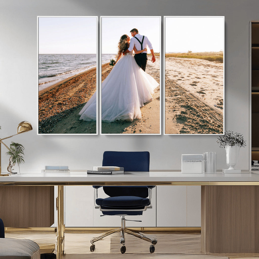 Personalized Custom Photo Wall Art Canvas Print, Unique Picture Design 3 Panel Set