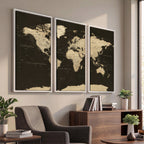 World Map Canvas Print | Framed World Map Wall Art for Couples