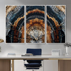 Abstract Wood Grain Canvas Print, Tree Ring Pattern Wall Art, Extra Large Living Room Wall Decor