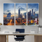 Atlanta Skyline Wall Art Canvas Print, Atlanta Downtown Night Cityscape