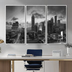 Atlanta Skyline Wall Art Canvas Print, Atlanta Downtown Night Cityscape