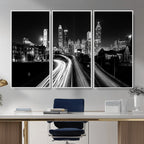 Atlanta Skyline Wall Art Canvas Print, Atlanta Downtown Night Cityscape
