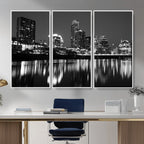 Austin Skyline Wall Art Canvas Print, Austin Downtown Night Cityscape