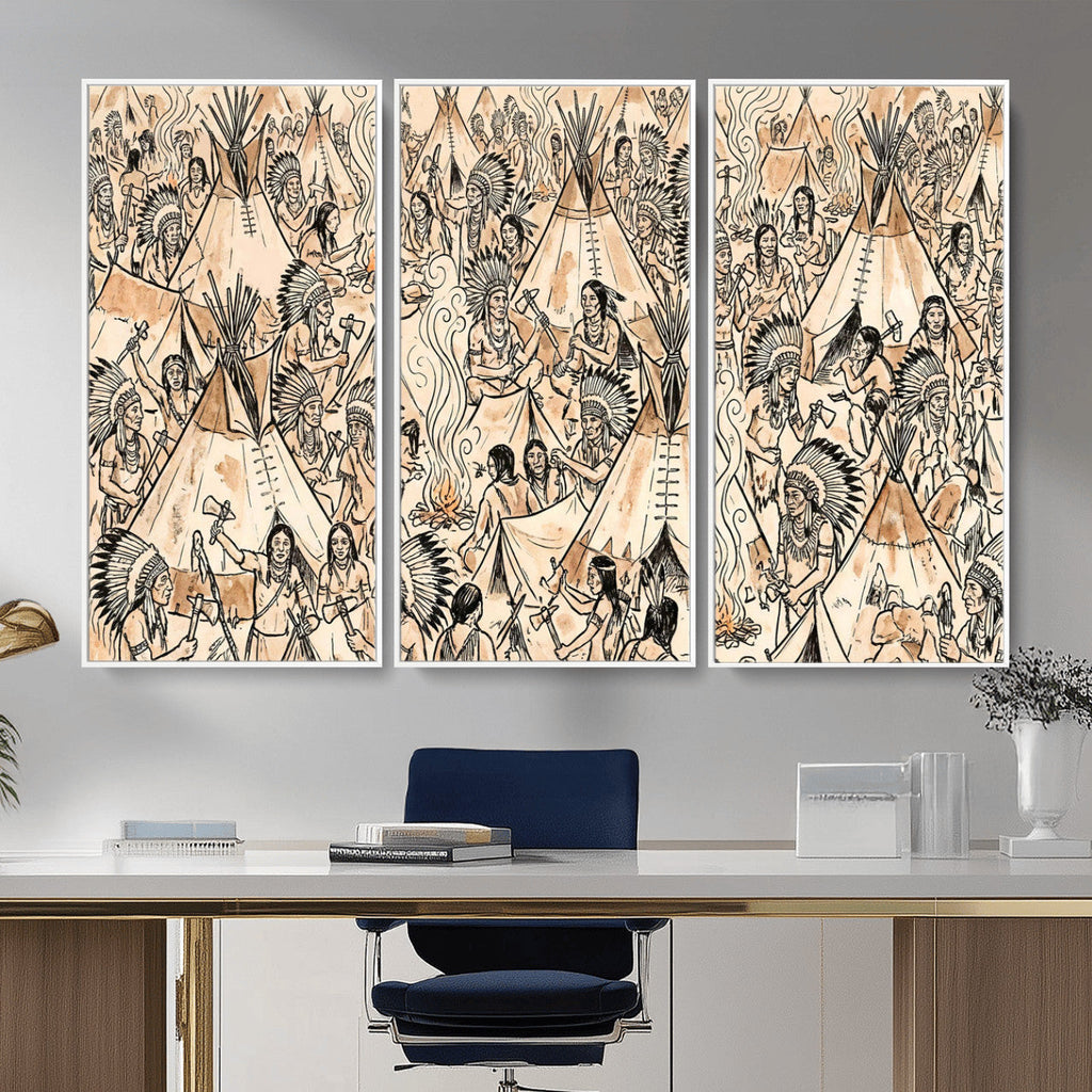 Native American Indian Wall Art Canvas Print