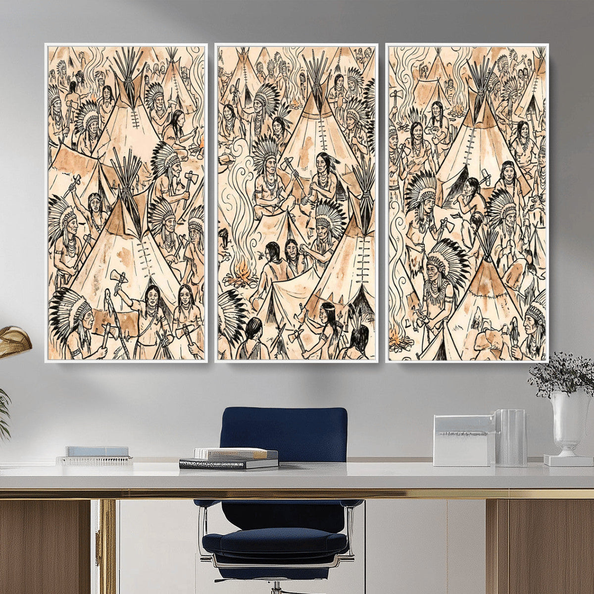 Native American Indian Wall Art Canvas Print