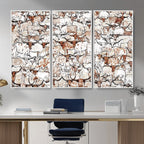 Abstract Longhorn Herd Wall Art Canvas Print
