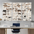 Abstract Texas Cow Canvas Print for Cabin and Western Home Decor