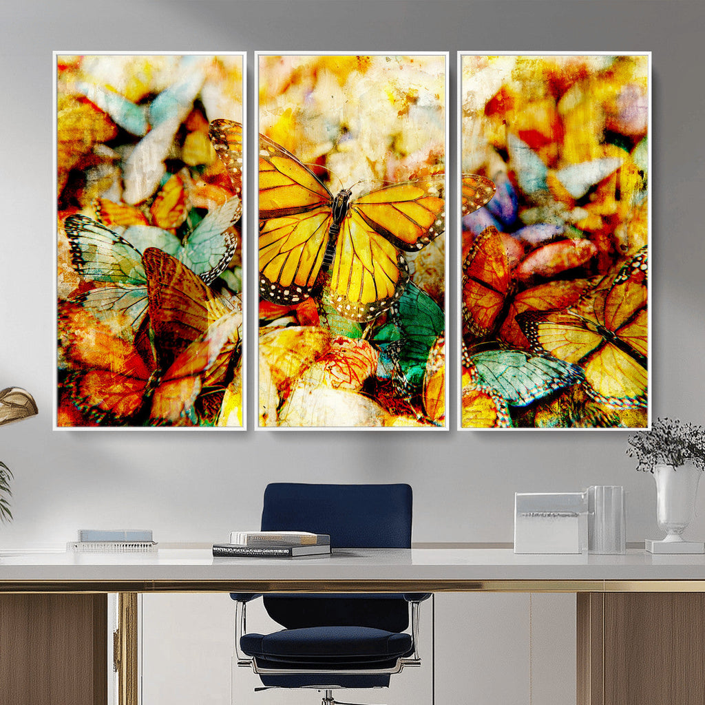 Butterfly Wall Art Canvas Print | Colorful Abstract Nature Artwork