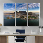 Cape Town Wall Art Canvas Print | Table Mountain Coastal Skyline Panorama