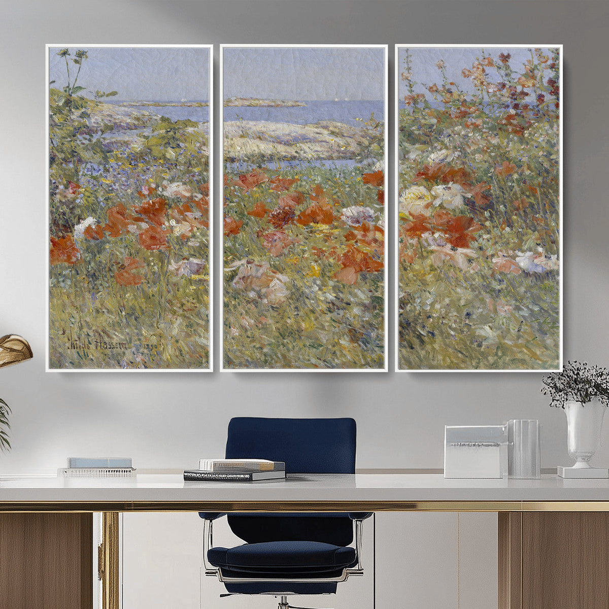 Childe Hassam Celia Thaxter Garden Canvas | 1890 American Impressionist Print
