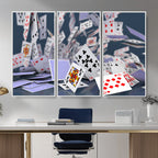 Playing Cards Canvas Wall Art | Casino Game Room Decor
