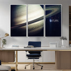 Framed Saturn Wall Art Canvas Print
