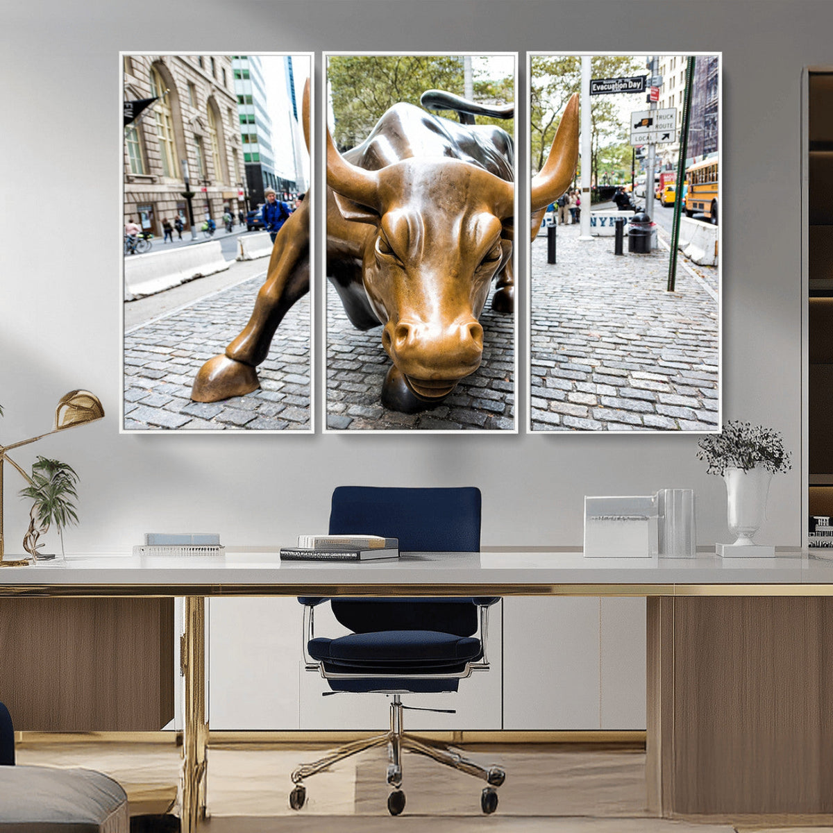 Charging Bull Wall Art Canvas Print