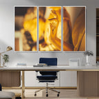 Gold Buddha Statue Hands Wall Art Canvas Print