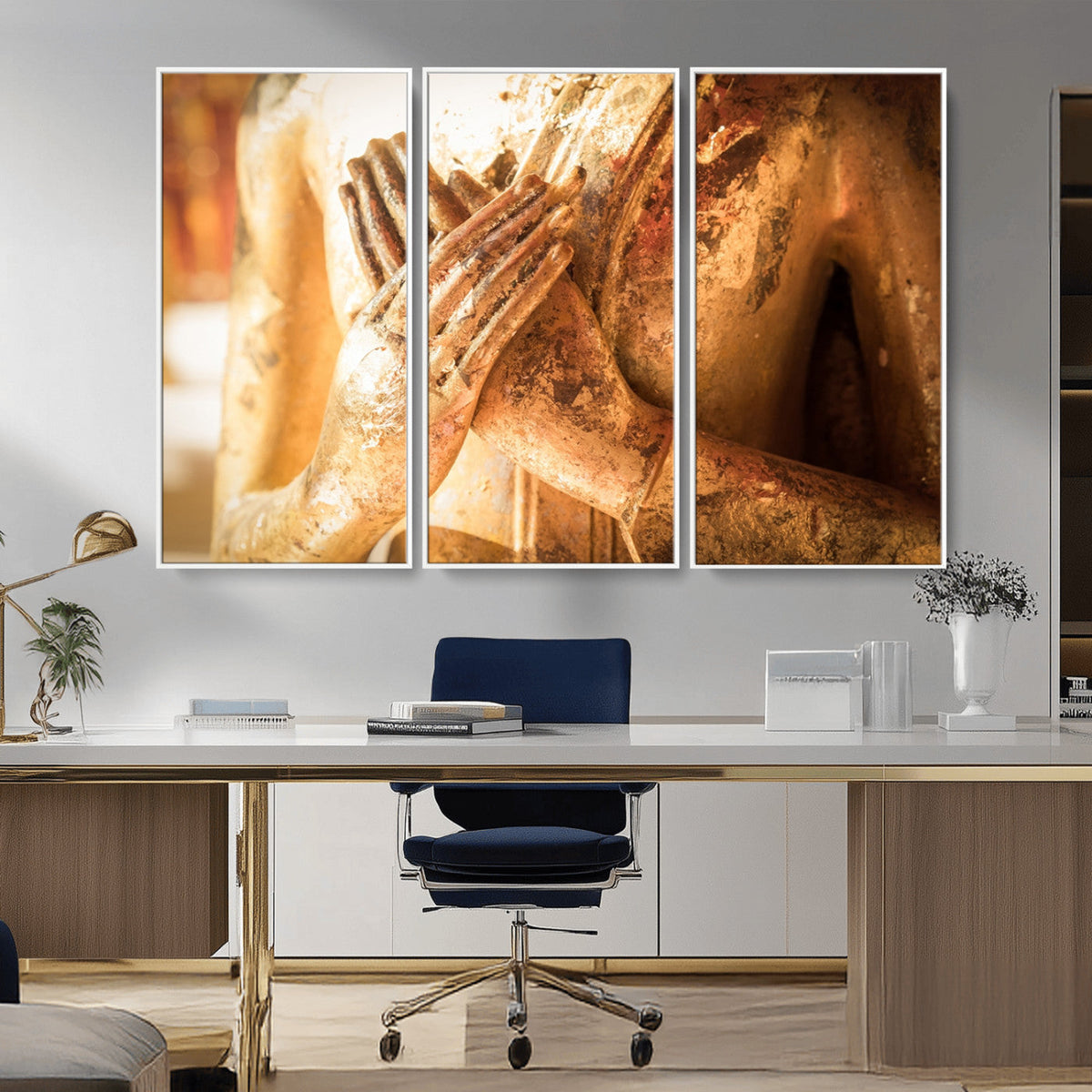 Buddha Statue Hands Wall Art Canvas Print
