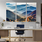 Mountains Forest Autumn Wall Art Canvas Print