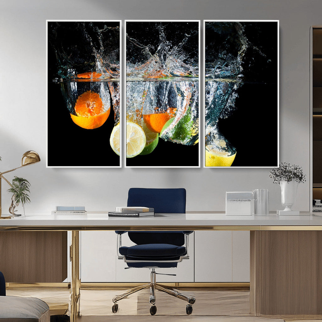 Kitchen Wall Art, Kitchen Fruits Art Canvas Print