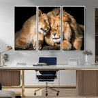 Lion and Lioness Wall Art Canvas Print | African Wildlife Animal Art
