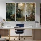 Baby Bears in Forest Wall Art Canvas Print