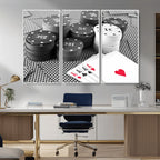 Poker Game Cards Wall Art Canvas, Multi Panel Wall Art