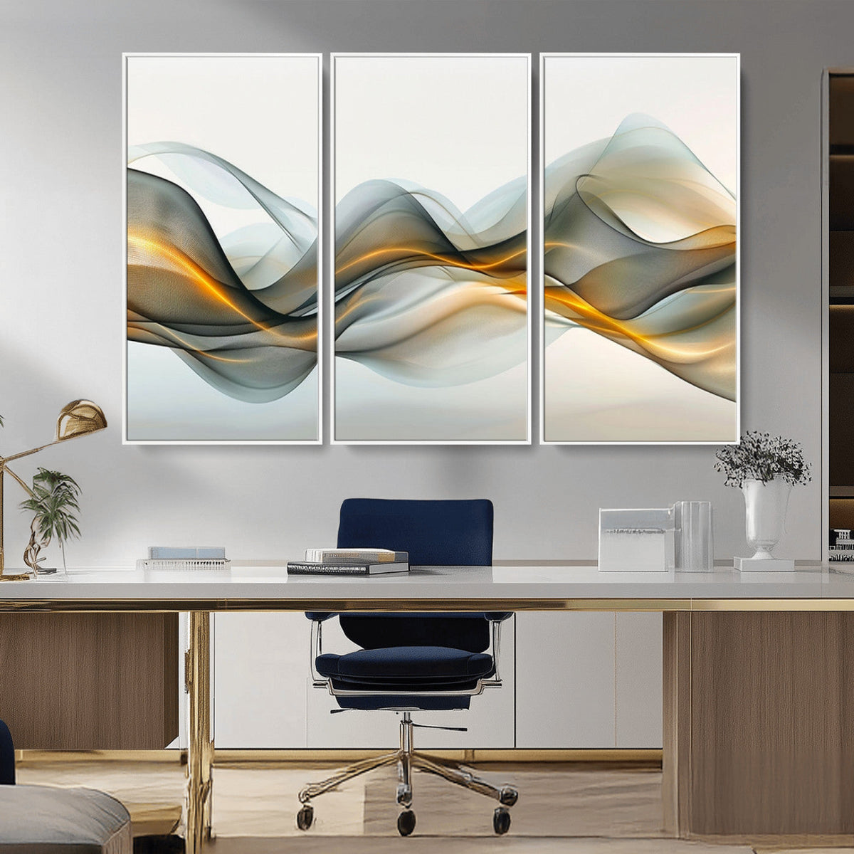 Abstract Wave Canvas Wall Art | Fluid Contemporary Elegance in Motion