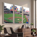 New York Mets Baseball Team Print, Citi Field Baseball Stadium Wall Art