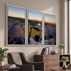 Dodger Stadium Sunset Game Triple Canvas Wall Art, Los Angeles Dodgers MLB Match