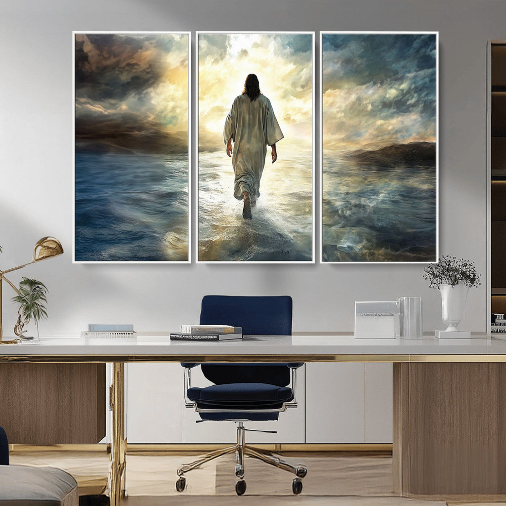 Jesus Walking on Water Wall Art | Canvas Print | Ready to Hang