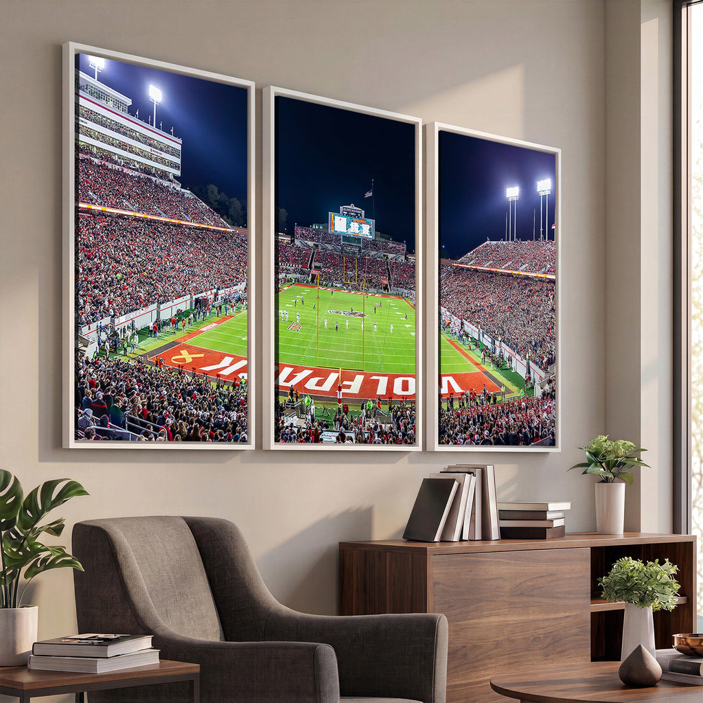 Wolfpack Football Team Print, Raleigh Carter-Finley Stadium