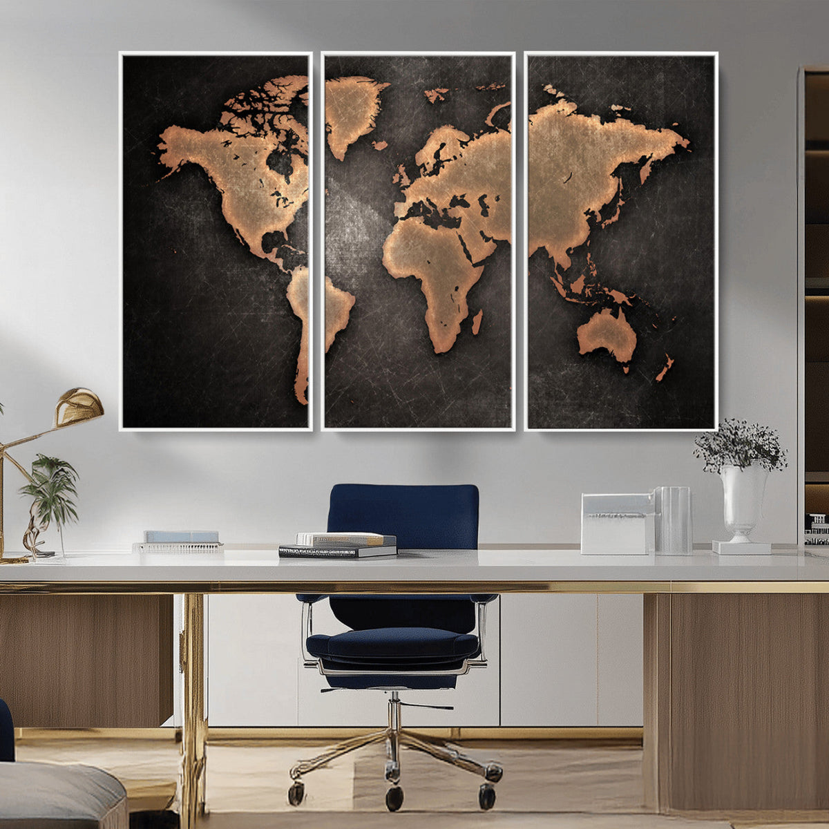 World Map Canvas Print | Framed Travel Map Wall Art for Couples